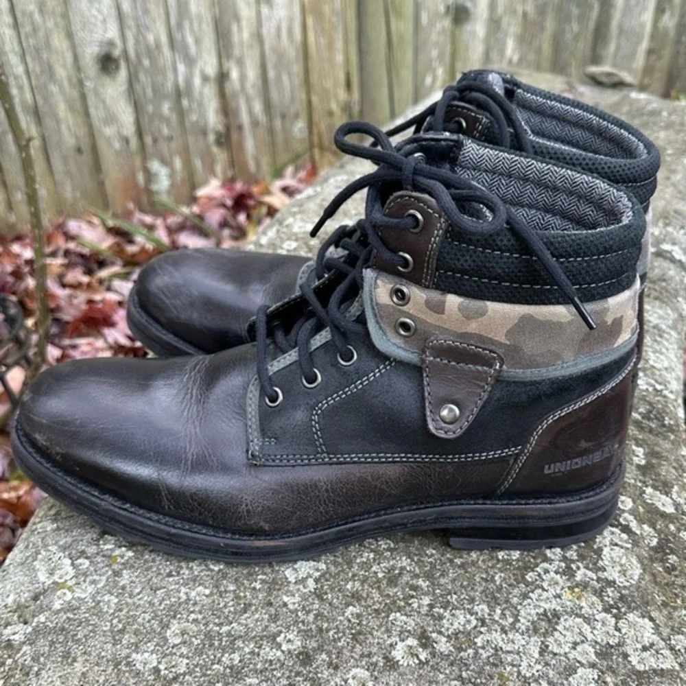 UNIONBAY Men’s Distressed‎ Leather Mid-Top Boots - Size 11
